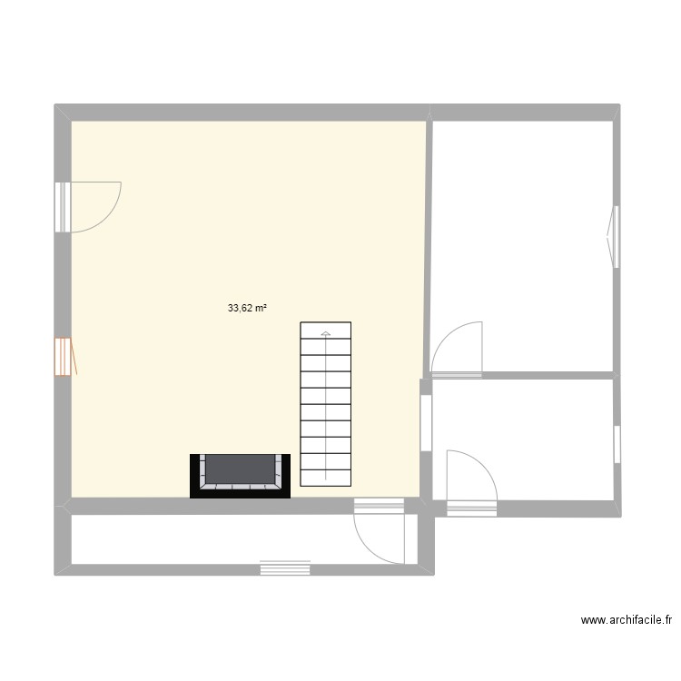 Maison Echalou. Plan de 1 pièce et 34 m2