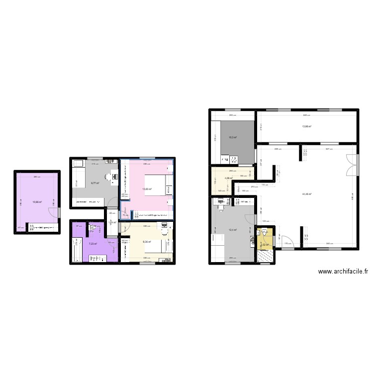 Candillargues. Plan de 12 pièces et 140 m2