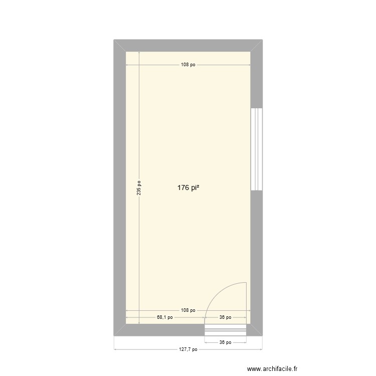 Bureau de Alexandra. Plan de 1 pièce et 16 m2