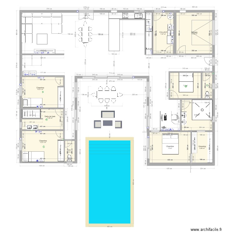 future maison 3. Plan de 11 pièces et 93 m2