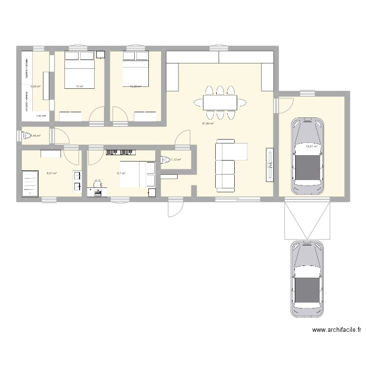 PLAN MAISON ALEX ET MIMIE. Plan de 9 pièces et 113 m2