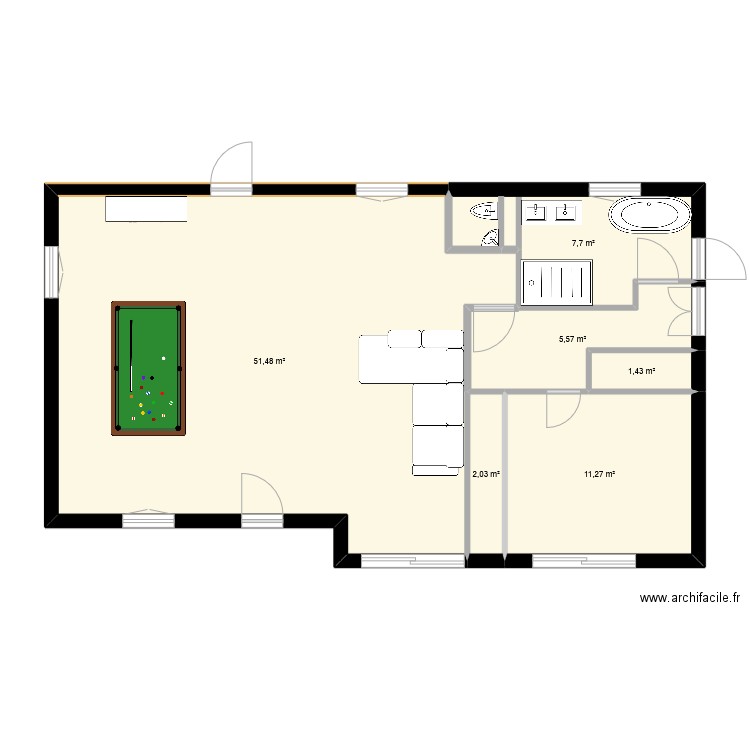 acqueduc12.2. Plan de 6 pièces et 79 m2