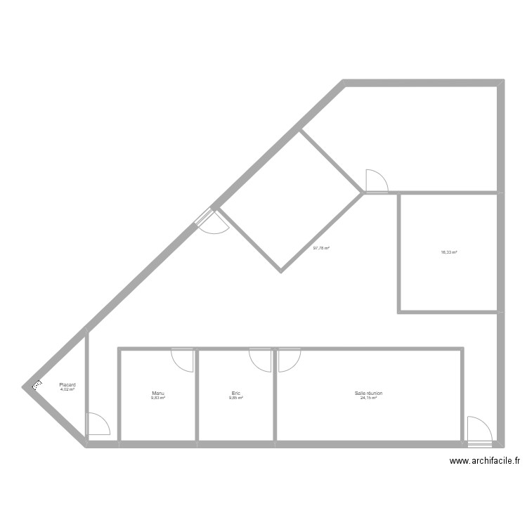 S.G. Plan de 6 pièces et 162 m2