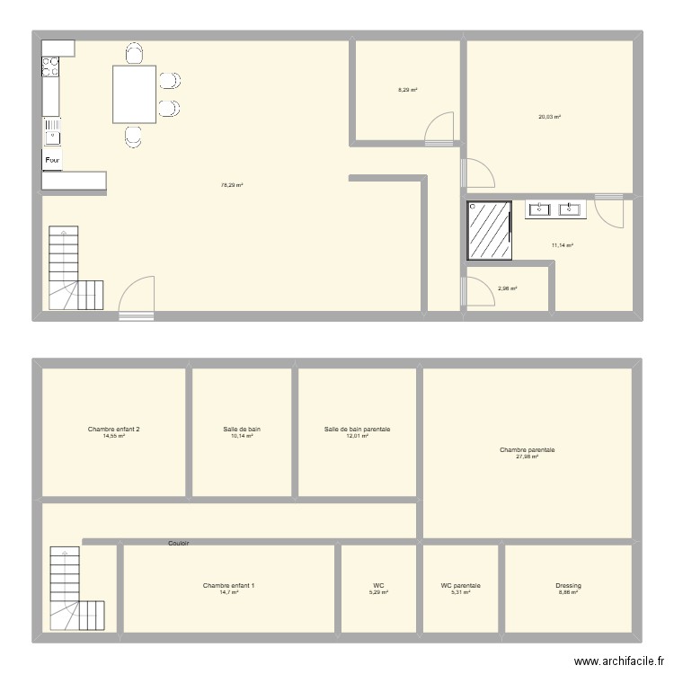 Ma maison. Plan de 14 pièces et 236 m2