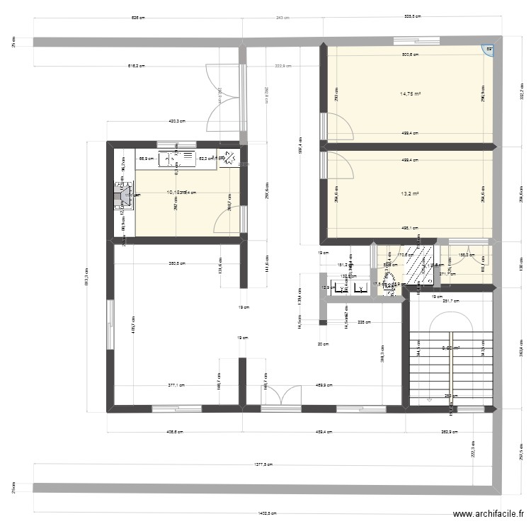 PLAN MAISON s. Plan de 5 pièces et 51 m2