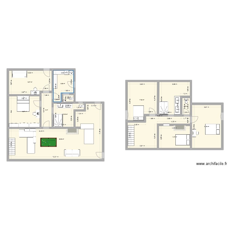 Maison Lescarran v2. Plan de 12 pièces et 199 m2