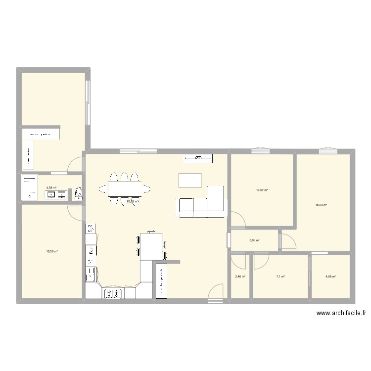 20241. Plan de 9 pièces et 144 m2