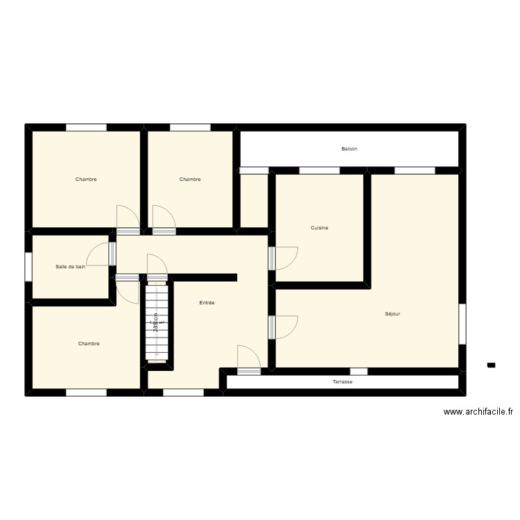 FG14B25A R+1. Plan de 11 pièces et 120 m2