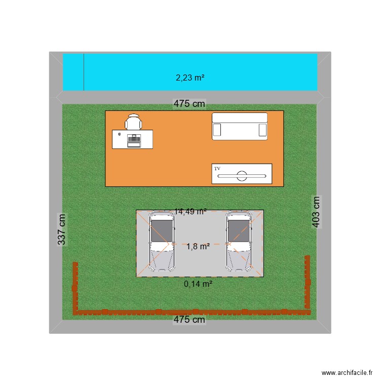 MATH'S LAVAGE. Plan de 4 pièces et 23 m2