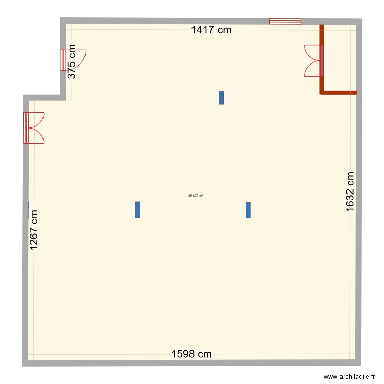 SAé1.3. Plan de 1 pièce et 255 m2