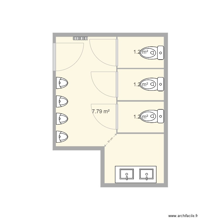 wc pagnol 2. Plan de 4 pièces et 11 m2