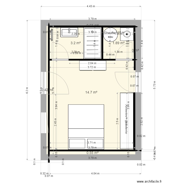 negre rdc 06/2024. Plan de 7 pièces et 21 m2