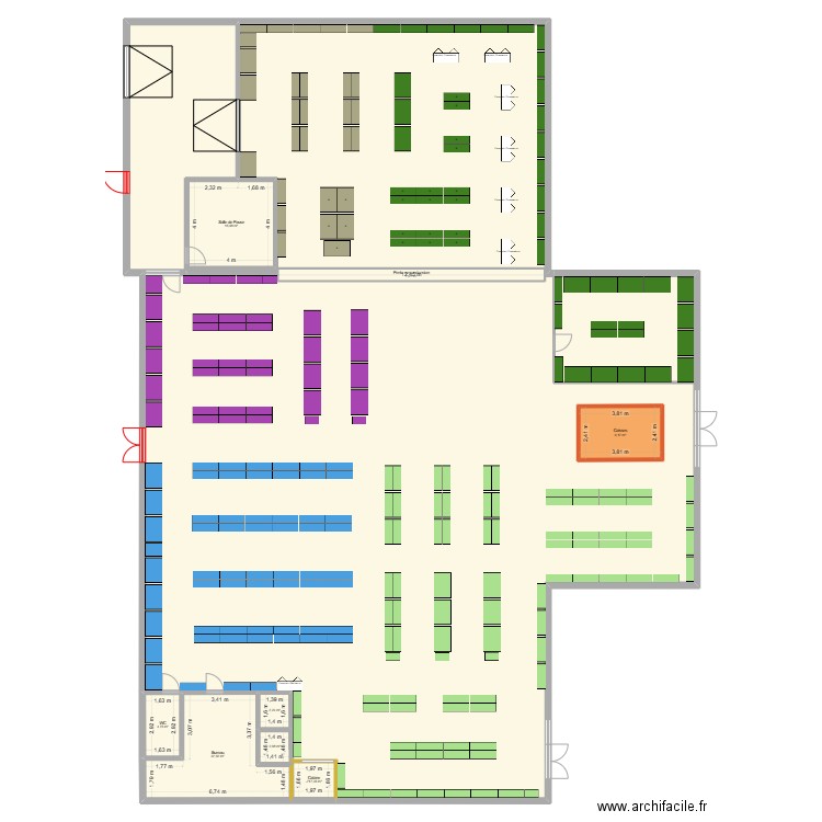 Bergerac. Plan de 8 pièces et 68 m2