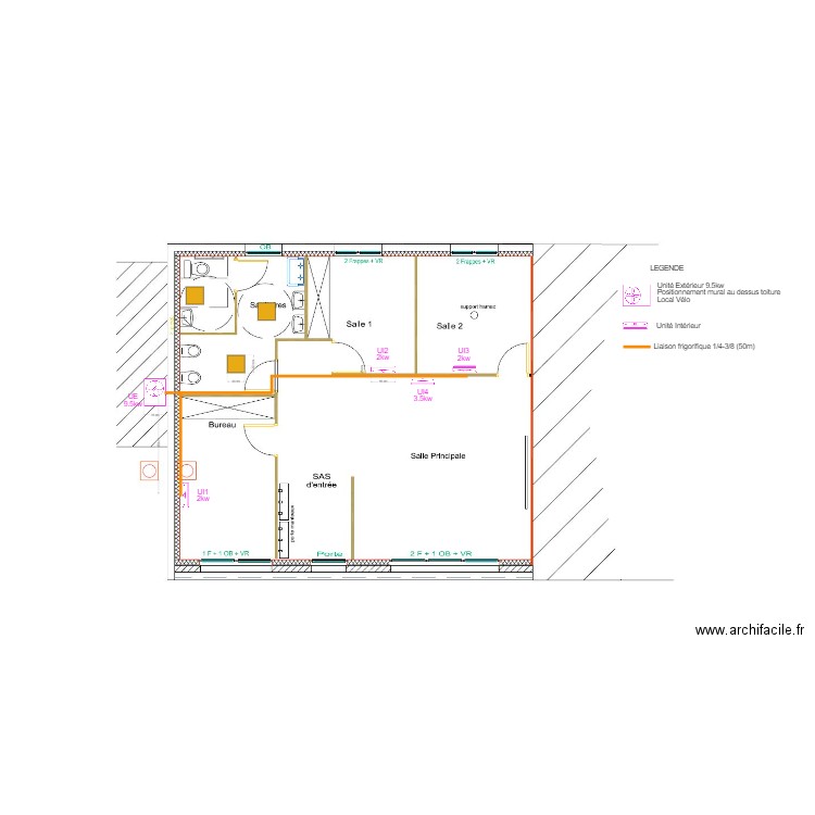 Plan exe CCIVS ECOLE NEUVIC. Plan de 1 pièce et 6 m2