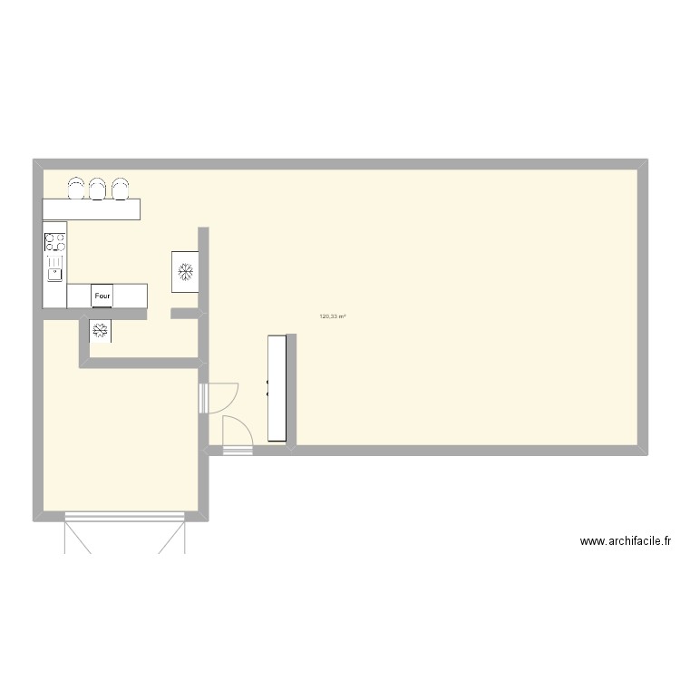 Projet maison. Plan de 1 pièce et 120 m2