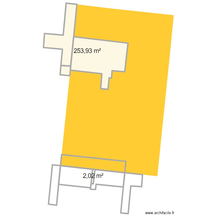 Montfermeil-plan de masse. Plan de 2 pièces et 259 m2