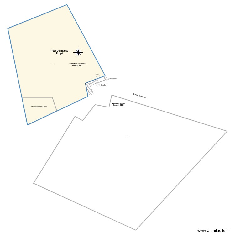 plan de masse après. Plan de 1 pièce et 306 m2