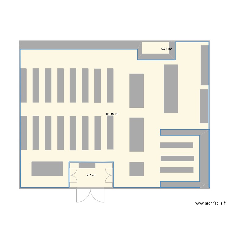 plan de masse. Plan de 3 pièces et 65 m2