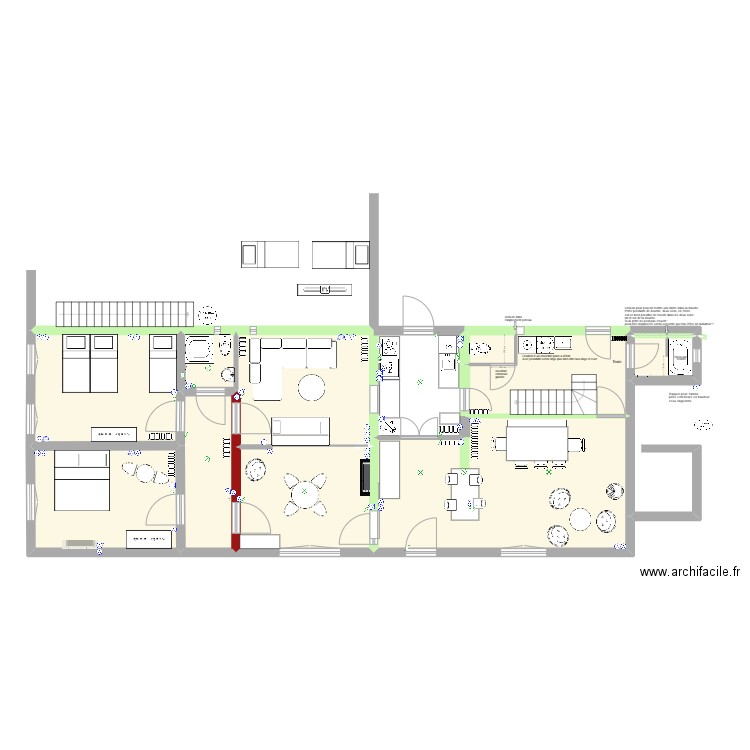 Buanderie 2025. Plan de 10 pièces et 119 m2