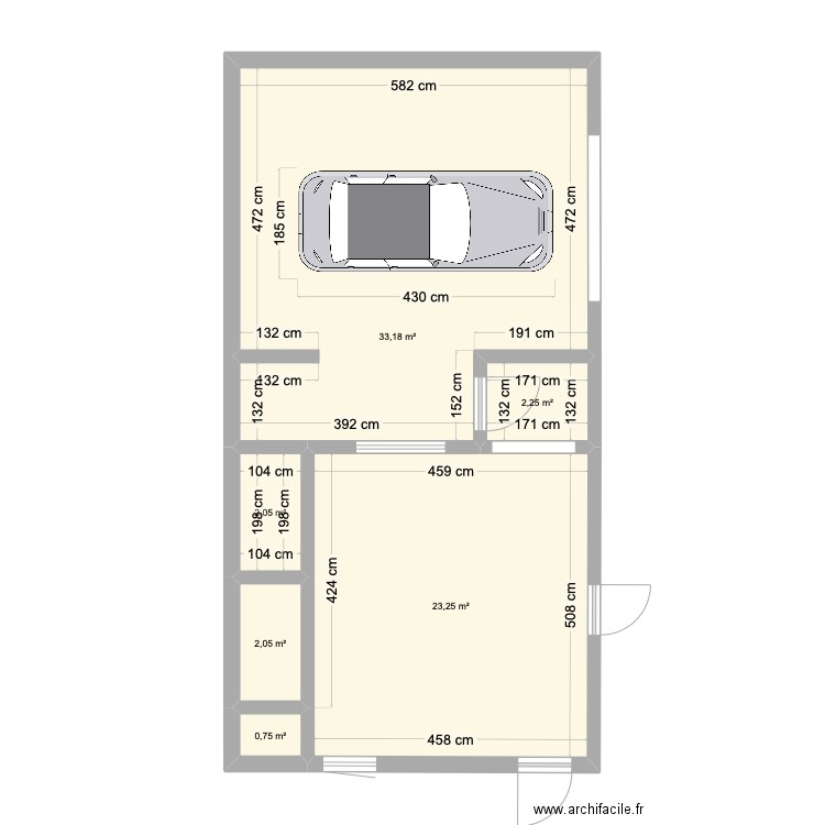 cour marcelle. Plan de 6 pièces et 64 m2