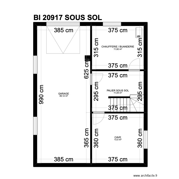 BI 20917. Plan de 20 pièces et 292 m2