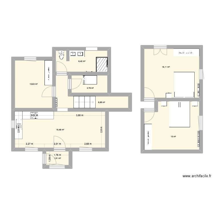 Seythenex. Plan de 8 pièces et 80 m2