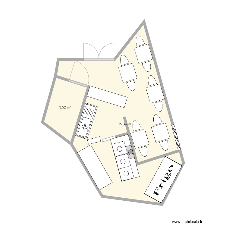 la fabrique villard. Plan de 1 pièce et 32 m2