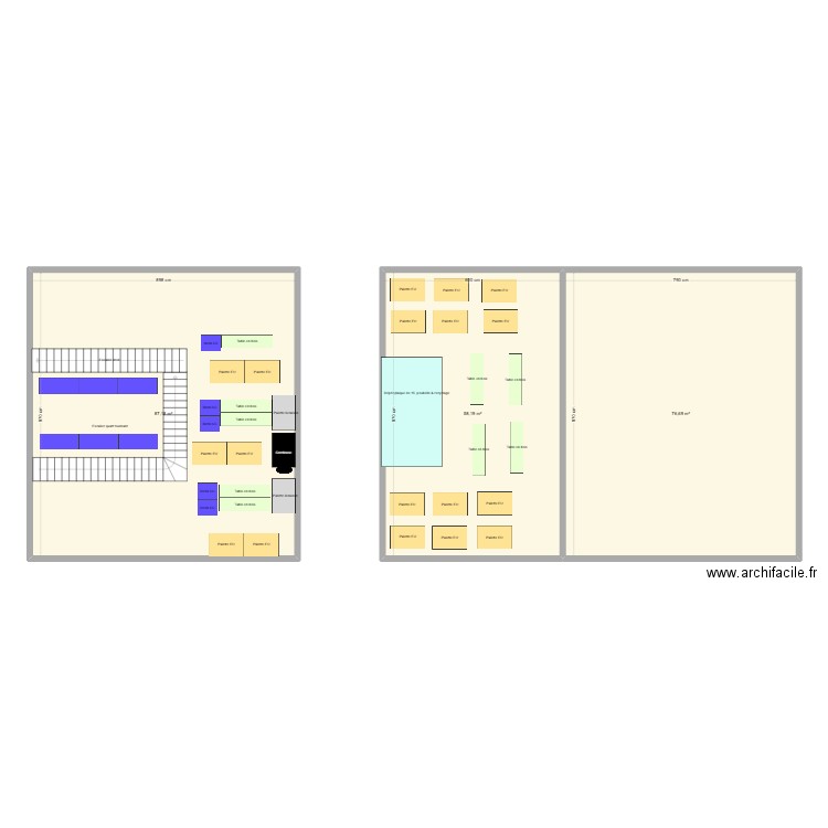 Plan des envois. Plan de 3 pièces et 222 m2