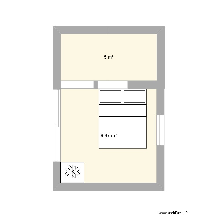 Tiny House Makakena. Plan de 2 pièces et 15 m2