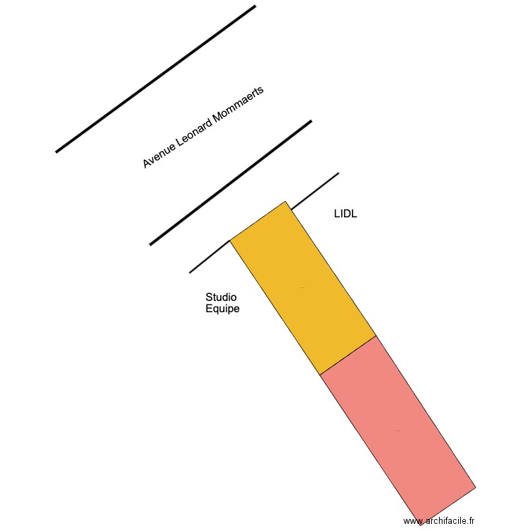 Implantation 1:100 . Plan de 0 pièce et 0 m2