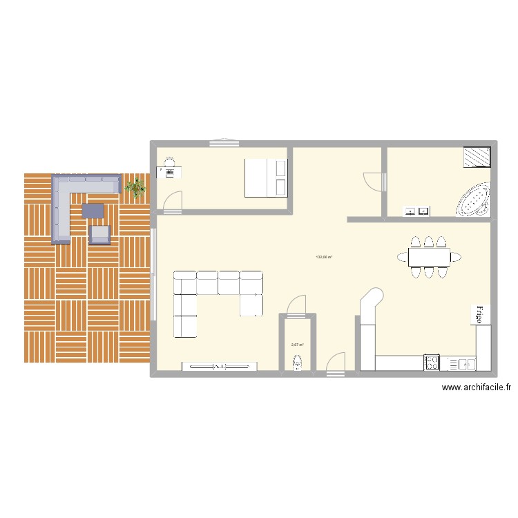 Plan maison. Plan de 2 pièces et 135 m2