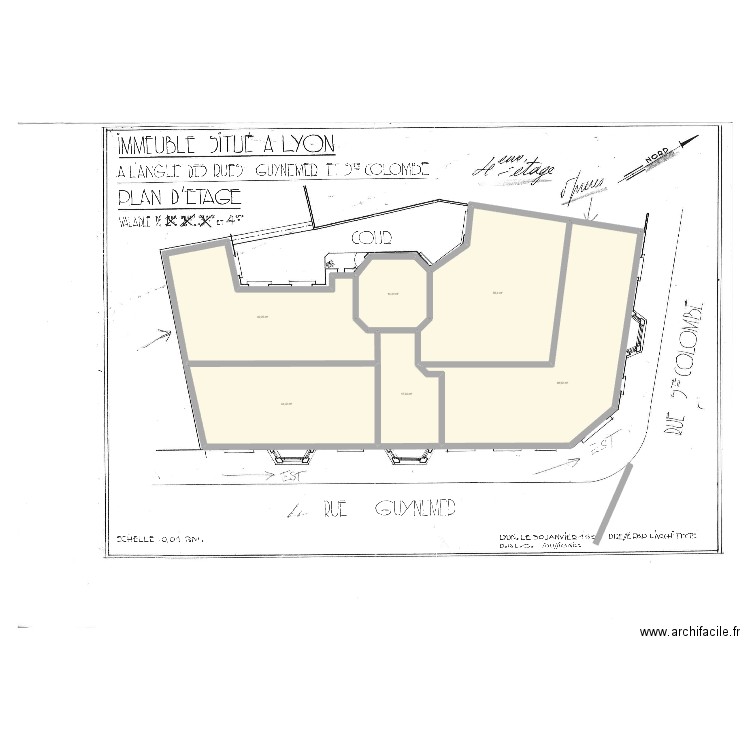 4 Guynemer 69002 LYON. Plan de 6 pièces et 250 m2