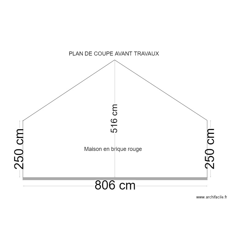 plan de coupe avant travaux . Plan de 0 pièce et 0 m2