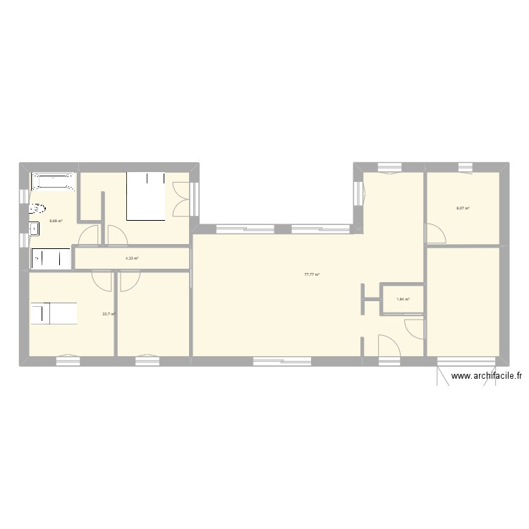 Essai Matthieu 2. Plan de 6 pièces et 124 m2