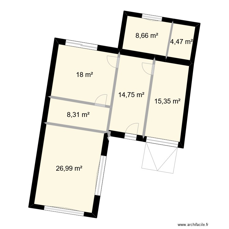 vassal. Plan de 7 pièces et 97 m2