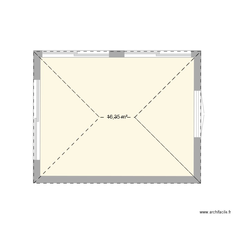 Vu de Dessus. Plan de 1 pièce et 16 m2