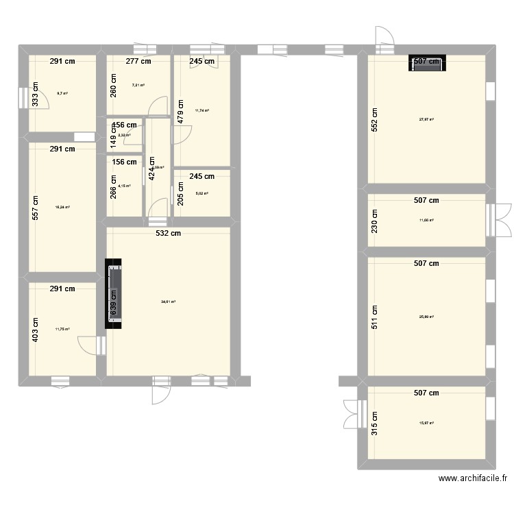 maison verdun. Plan de 14 pièces et 188 m2