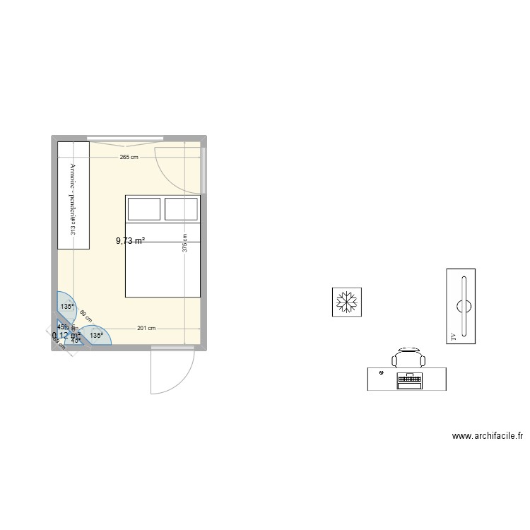 coco2. Plan de 2 pièces et 10 m2