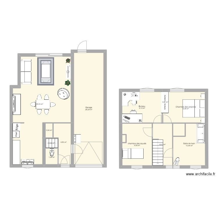 Maison. Plan de 12 pièces et 119 m2