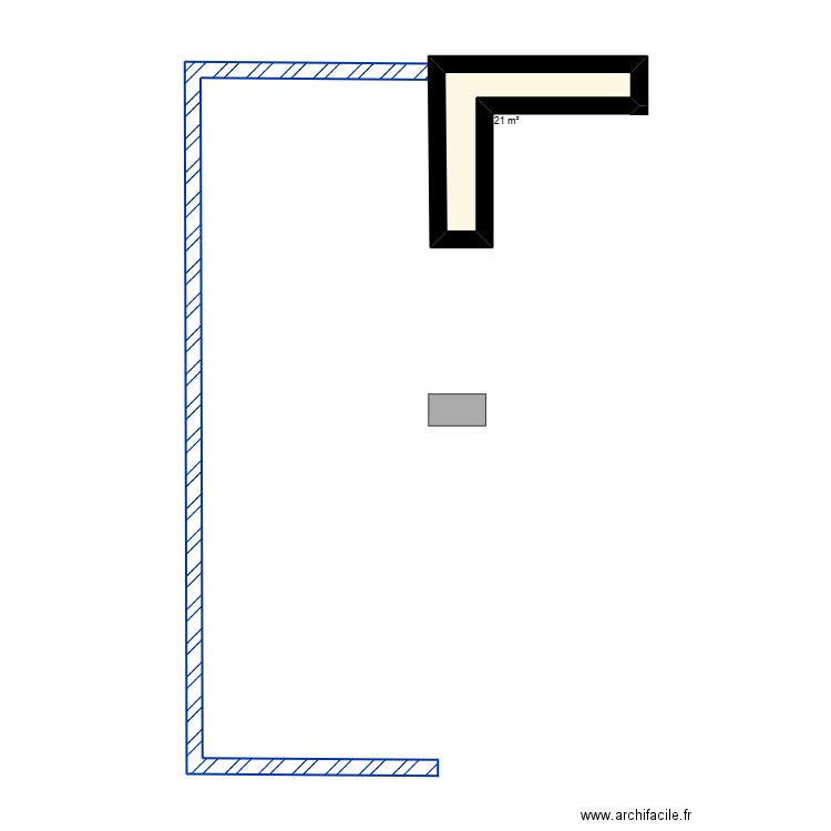 SGB. Plan de 1 pièce et 2 m2