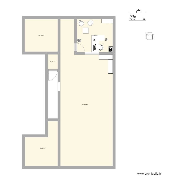 bur orn . Plan de 5 pièces et 110 m2