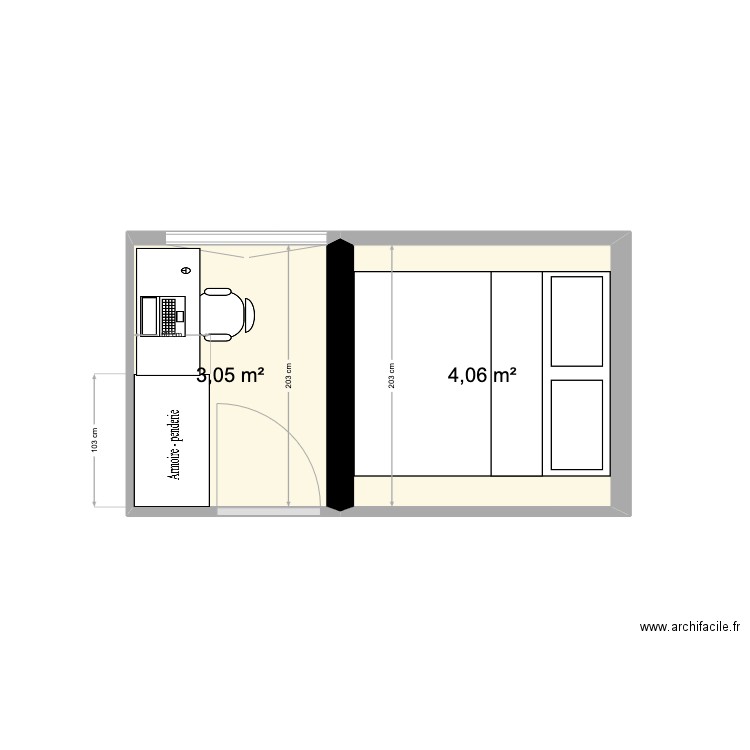 garage. Plan de 2 pièces et 7 m2