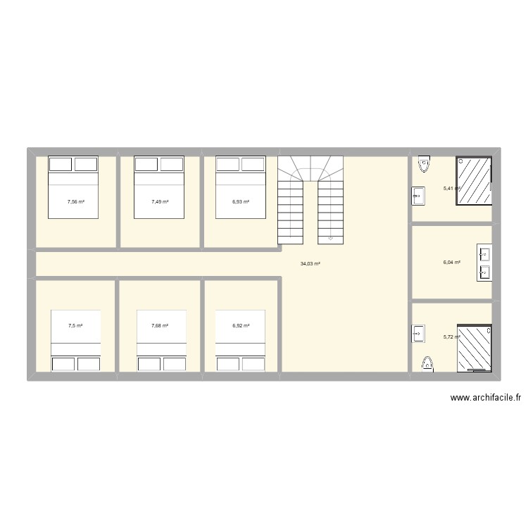 2 duplex. Plan de 11 pièces et 195 m2