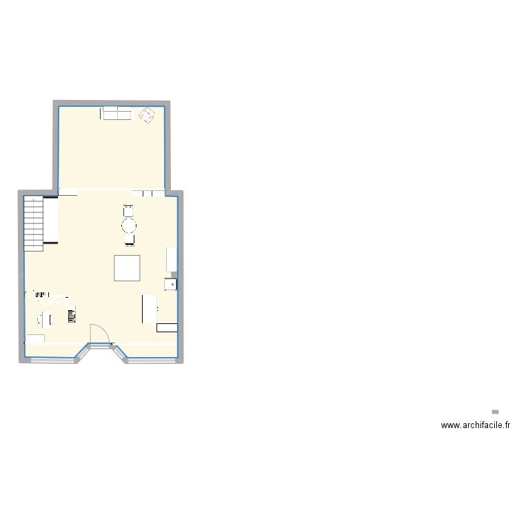 boutique. Plan de 1 pièce et 74 m2