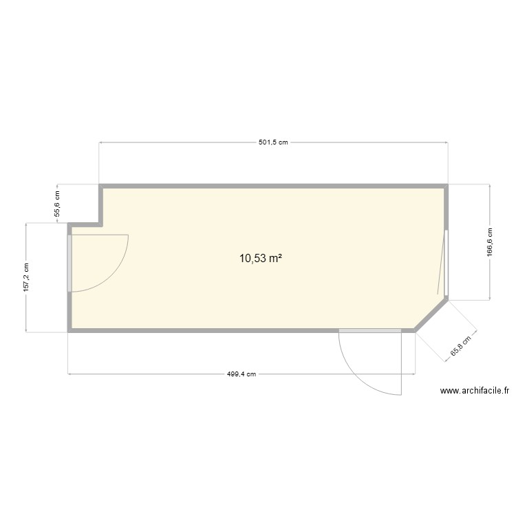 cuisine. Plan de 1 pièce et 11 m2