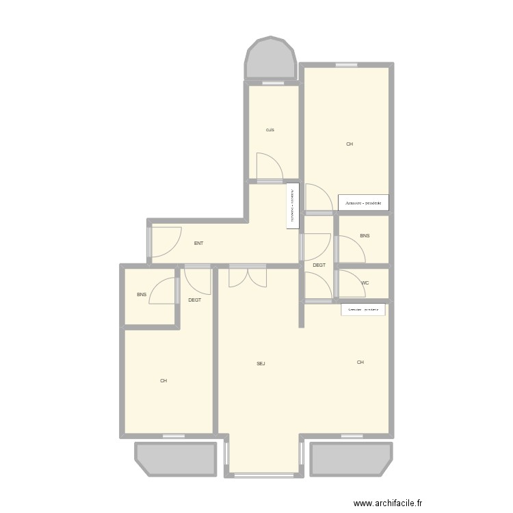 CICUREL. Plan de 12 pièces et 57 m2