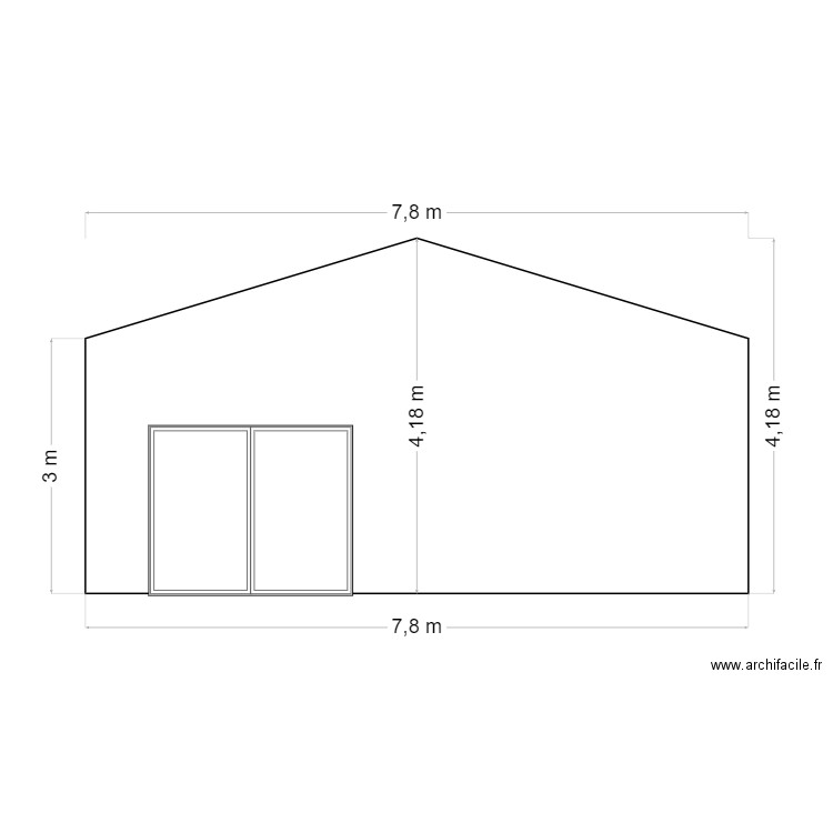 face maison. Plan de 0 pièce et 0 m2