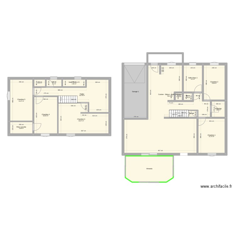 Etage Maison Bouchemaine . Plan de 19 pièces et 189 m2