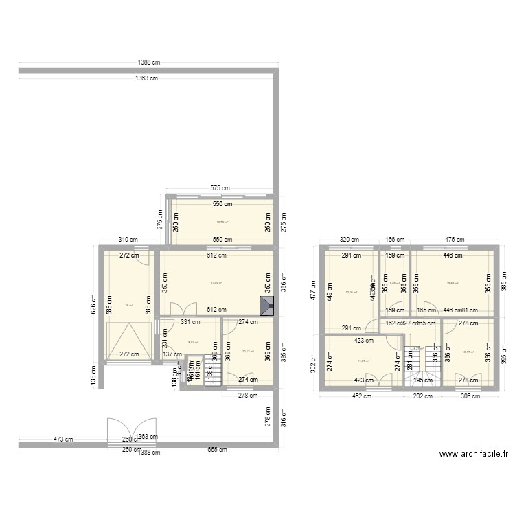 NOTRE MAISON - AVANT. Plan de 12 pièces et 136 m2