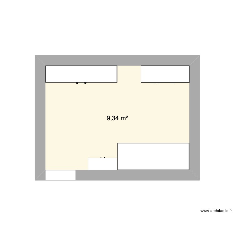 Solange. Plan de 1 pièce et 9 m2